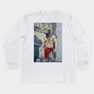 Minotaur creature of Greek Mythology Kids Long Sleeve T-Shirt